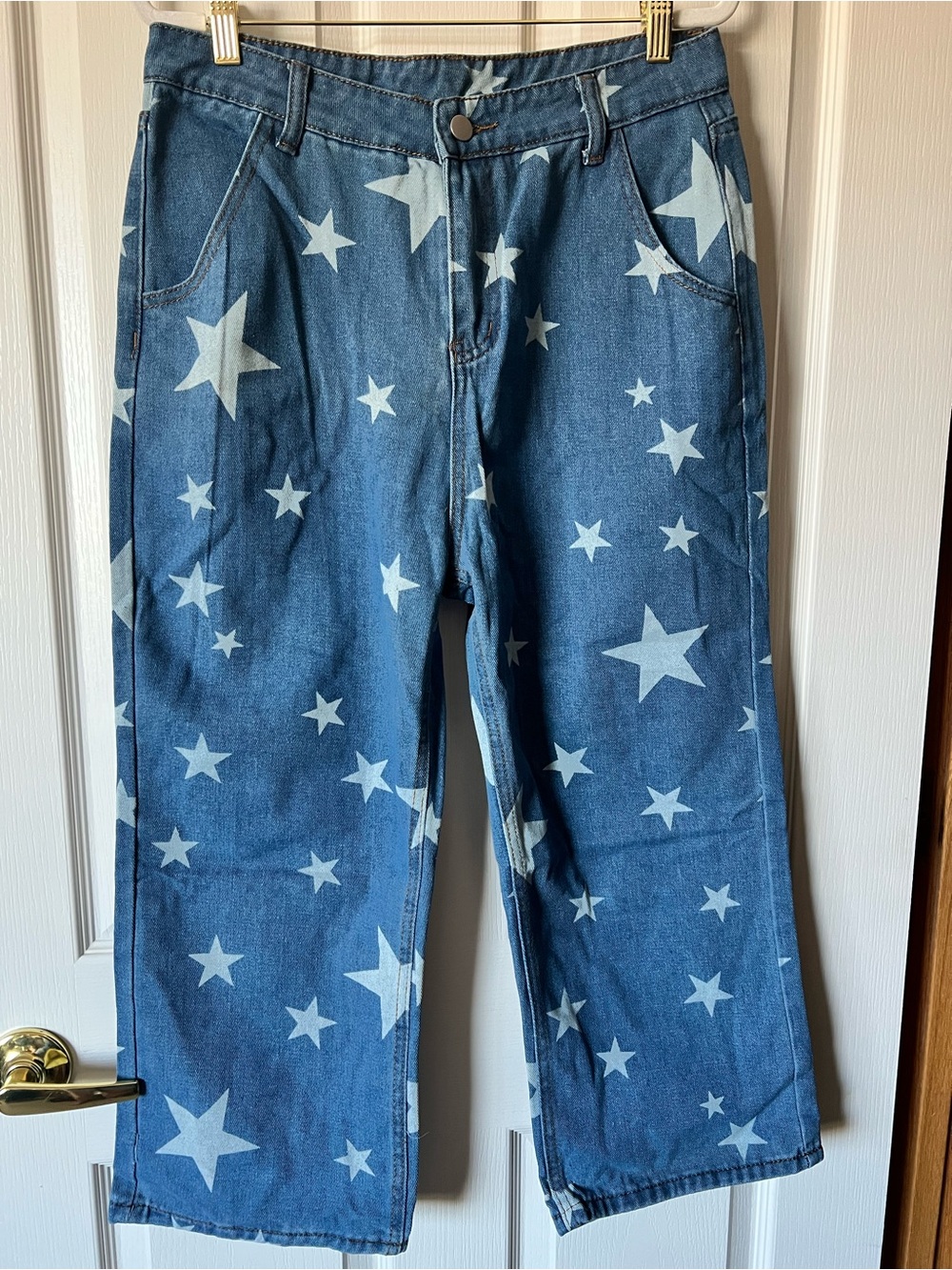 Wide Leg Blue Denim Jeans